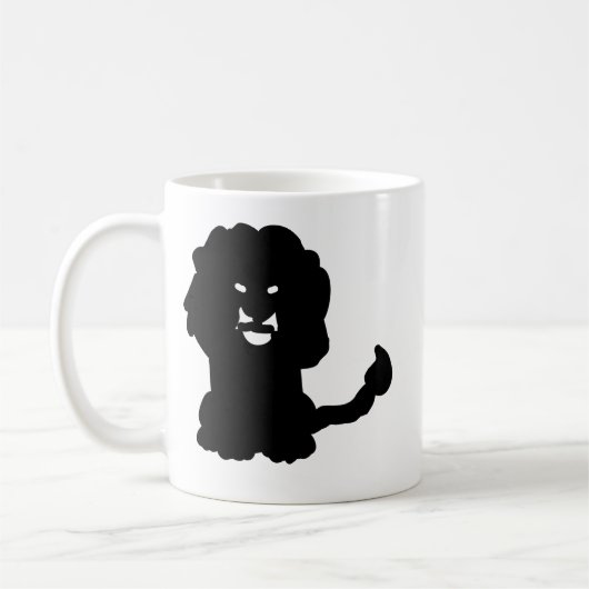Lion Zodiac Mug • Bold Leo Silhouette Art Kaffeetasse (Links)