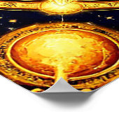 Lion Zodiac Symbol über Celestial Starry Backgroun Poster (Ecke)