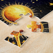 Lion Zodiac Symbol über Celestial Starry Backgroun Puzzle (Seite)