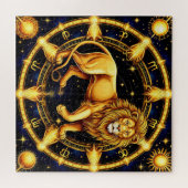 Lion Zodiac Symbol über Celestial Starry Backgroun Puzzle (Horizontal)