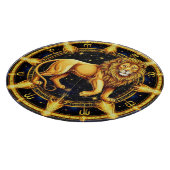 Lion Zodiac Symbol über Celestial Starry Backgroun Schneidebrett (Ecke)