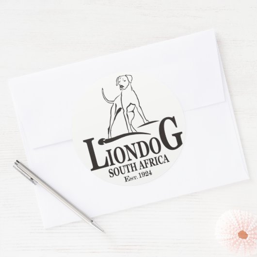 Liondog / Rhodesian Ridgeback Runder Aufkleber (Umschlag)