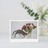 Lionel, die Katze und die Rose - Kunst Postkarte (Stehend Vorderseite)