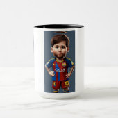 Lionel Messi niedlicher Baby Cartoon Realistische  Tasse (Zentrum)