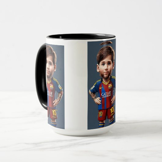 Lionel Messi niedlicher Baby Cartoon Realistische  Tasse (Vorderseite Links)