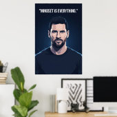 Lionel Messi Quote Poster – Mindset Is Everything (Heimbüro)