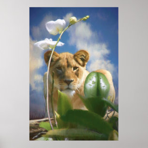 LIONEN UND ORCHID POSTER