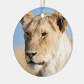 Lioness Against Blue Keramikornament (Links)
