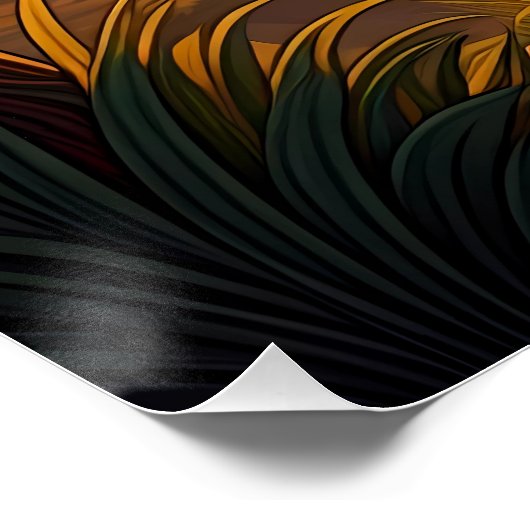 Lioness among a wilderness setting poster (Ecke)