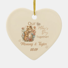 Lioness and baby, Our First Mother's day Together Keramik Ornament