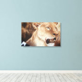 Lioness auf ihrem Tod Leinwanddruck (Insitu (Holzboden))