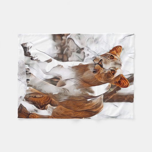 Lioness digital bearbeitete Fleecedecke (Vorderseite (Horizontal))