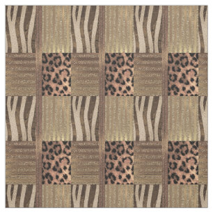 Lioness Gold Glam Safari Dschungel Modernes Party Stoff