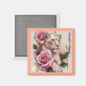 "Lioness' Heart Rose" Magnet (Vorderseite/Rückseite)