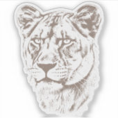 Lioness Illustration Aufkleber (Vorderseite)