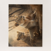 Lioness im Schatten - Löwenpuzzle Puzzle (Vertikal)