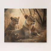 Lioness im Schatten - Löwenpuzzle Puzzle (Horizontal)