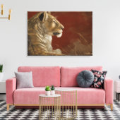 Lioness in der digitalen Shade-Malerei Leinwanddruck (Insitu (Wohnzimmer))