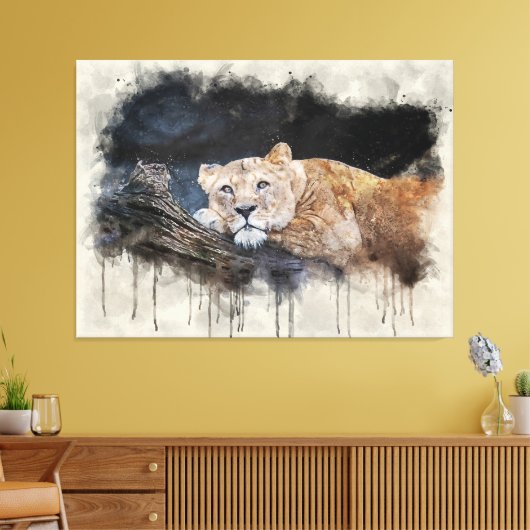 Lioness Leinwanddruck (Insitu (Wohnzimmer))