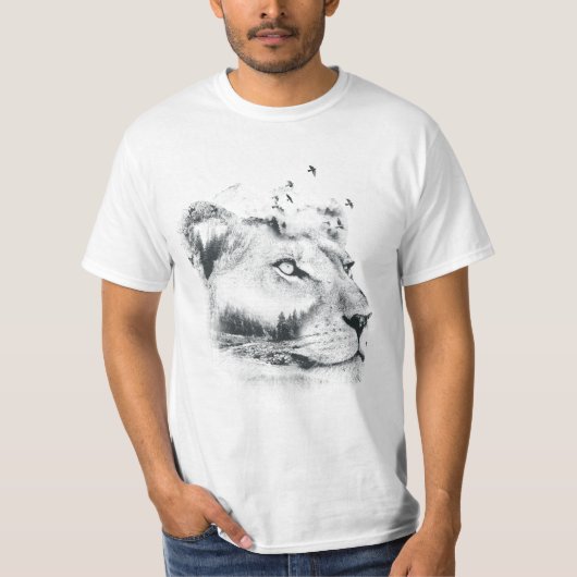 Lioness Lionesses Design Double Exposed T-Shirt (Vorderseite)