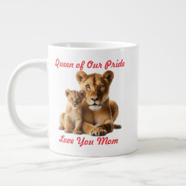 Lioness Mama und Cub Personalisierte Jumbo-Tasse
