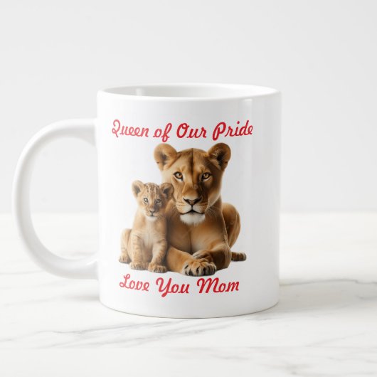Lioness Mama und Cub Personalisierte Jumbo-Tasse (Links)