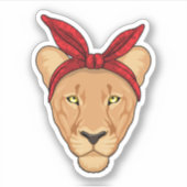 Lioness mit Bandana Aufkleber (Vorderseite)