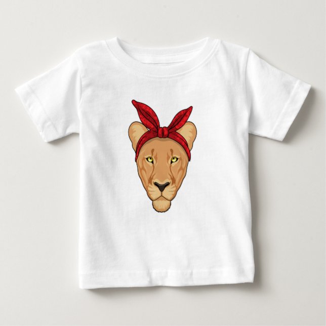 Lioness mit Bandana Baby T-shirt (Vorderseite)