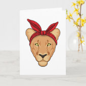 Lioness mit Bandana Karte (Gelbe Blume)