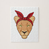 Lioness mit Bandana Puzzle (Vertikal)