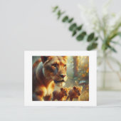 Lioness mit Cubs, Postkarte (Stehend Vorderseite)
