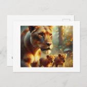Lioness mit Cubs, Postkarte (Vorne/Hinten)