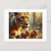 Lioness mit Cubs, Postkarte (Vorderseite)