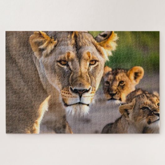 Lioness mit Kubs Puzzle (Horizontal)