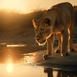 Lioness nimmt eine Pause im Sunset Jigsaw Puzzle e