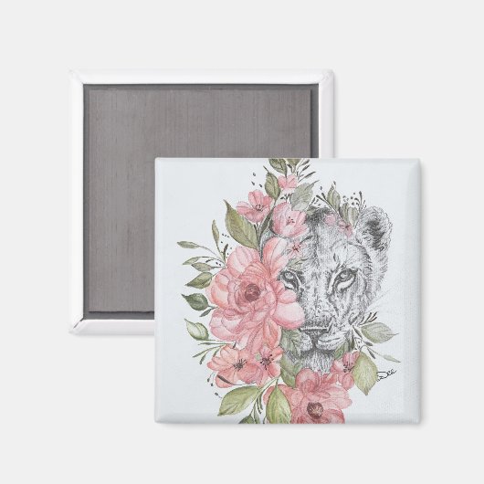 Lioness Original Art Magnet (Vorderseite/Rückseite)