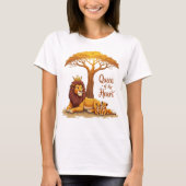 "Lioness Queen Mama - Goldene Krone der Liebe" T-Shirt (Vorderseite)