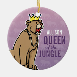 Lioness Queen of the Jungle, Name Lila hinzufügen Keramikornament