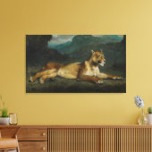Lioness-Reklining, c.1855 (Öl auf Tafel) Leinwanddruck (Insitu (Wohnzimmer))