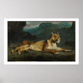 Lioness-Reklining, c.1855 (Öl auf Tafel) Poster (Vorne)