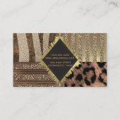 Lioness Safari Chic Dschungel Glam Gold Sparkone Visitenkarte (Rückseite)