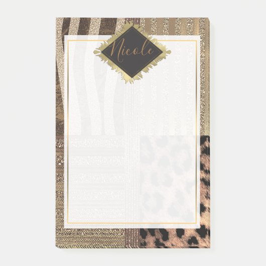 Lioness Safari Chic Dschungel Glam Moderner Trend Post-it Klebezettel (Vorderseite)