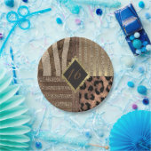 Lioness Safari Dschungel Glam Modern Gold Sparkone Pappteller (Party)