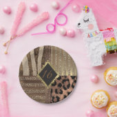 Lioness Safari Dschungel Glam Modern Gold Sparkone Pappteller (Party)