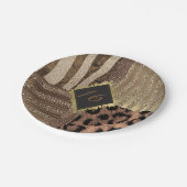 Lioness Safari Dschungel Glam Modern Gold Sparkone Pappteller (Schrägansicht)