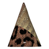 Lioness Safari Dschungel Glam Modern Gold Sparkone Partyhütchen (Rechts)