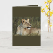 Lioness - Safari-Grußkarten Karte (Gelbe Blume)