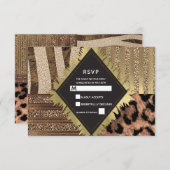 Lioness Safari Jungle Glam Modern Wedding RSVP (Vorne/Hinten)