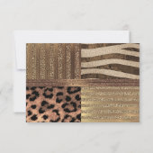 Lioness Safari Jungle Glam Modern Wedding RSVP Karte (Rückseite)