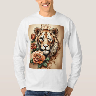 Lioness Shoulder Tattoo Sketch T - Shirt Design